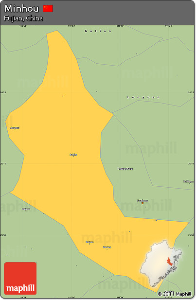 Savanna Style Simple Map of Minhou
