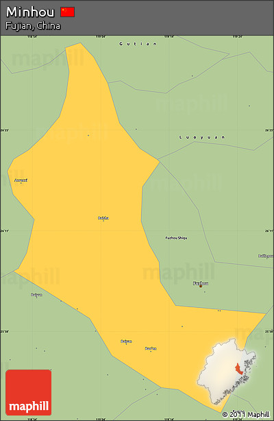 Savanna Style Simple Map of Minhou