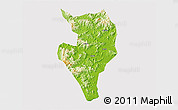 Physical 3D Map of Nanan, cropped outside