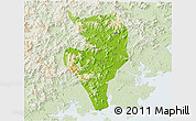 Physical 3D Map of Nanan, lighten