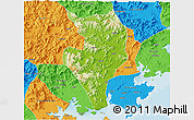 Physical 3D Map of Nanan, political outside
