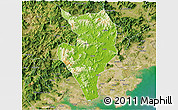 Physical 3D Map of Nanan, satellite outside