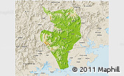 Physical 3D Map of Nanan, shaded relief outside