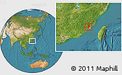 Satellite Location Map of Nanan