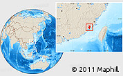 Shaded Relief Location Map of Nanan