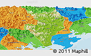 Physical Panoramic Map of Nanan, political outside