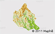 Physical 3D Map of Nanjing, cropped outside