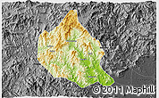 Physical 3D Map of Nanjing, darken, desaturated