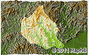 Physical 3D Map of Nanjing, darken