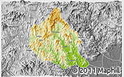 Physical 3D Map of Nanjing, desaturated