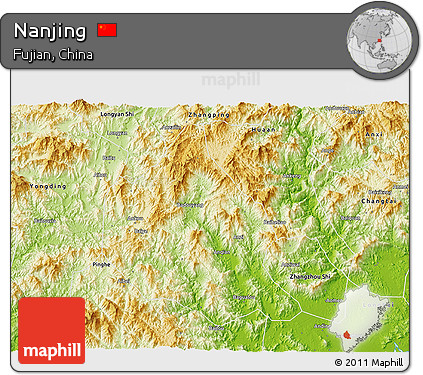 Physical 3D Map of Nanjing