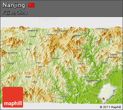 Physical 3D Map of Nanjing
