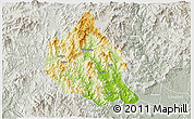 Physical 3D Map of Nanjing, lighten, semi-desaturated
