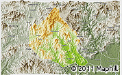 Physical 3D Map of Nanjing, semi-desaturated