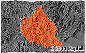 Political 3D Map of Nanjing, darken, desaturated