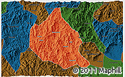 Political 3D Map of Nanjing, darken
