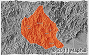 Political 3D Map of Nanjing, desaturated