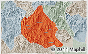 Political 3D Map of Nanjing, lighten, semi-desaturated