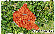 Political 3D Map of Nanjing, satellite outside