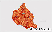 Political 3D Map of Nanjing, single color outside