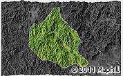 Satellite 3D Map of Nanjing, darken, desaturated
