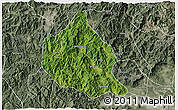 Satellite 3D Map of Nanjing, semi-desaturated