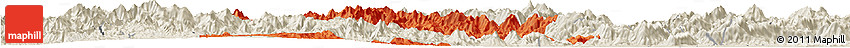Political Horizon Map of Nanjing, shaded relief outside