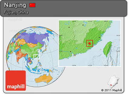 Political Location Map of Nanjing