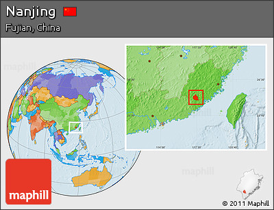 Political Location Map of Nanjing
