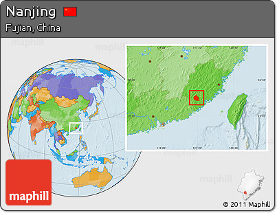 Political Location Map of Nanjing