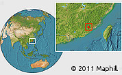 Satellite Location Map of Nanjing