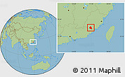 Savanna Style Location Map of Nanjing