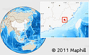 Shaded Relief Location Map of Nanjing, highlighted country
