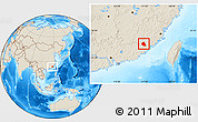 Shaded Relief Location Map of Nanjing