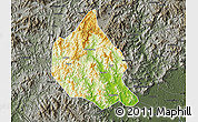 Physical Map of Nanjing, darken, semi-desaturated