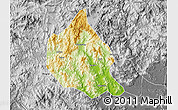 Physical Map of Nanjing, desaturated