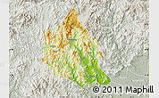Physical Map of Nanjing, lighten, semi-desaturated