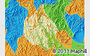 Physical Map of Nanjing, political outside