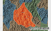 Political Map of Nanjing, darken, semi-desaturated