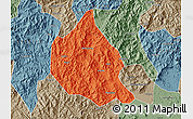 Political Map of Nanjing, semi-desaturated