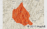 Political Map of Nanjing, shaded relief outside