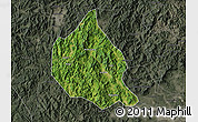 Satellite Map of Nanjing, darken, semi-desaturated