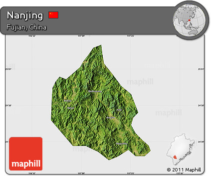 Satellite Map of Nanjing, single color outside