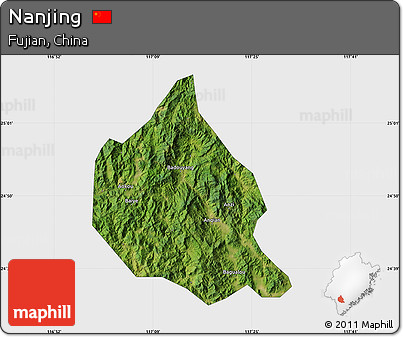 Satellite Map of Nanjing, single color outside