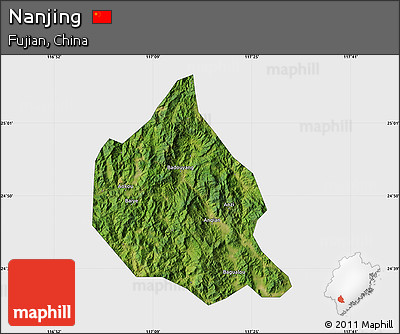 Satellite Map of Nanjing, single color outside