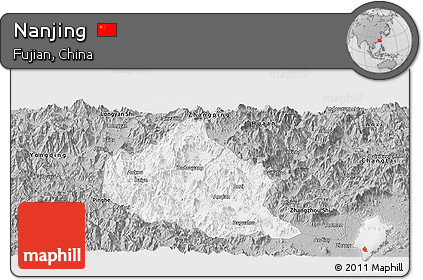 Gray Panoramic Map of Nanjing