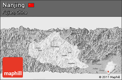 Gray Panoramic Map of Nanjing