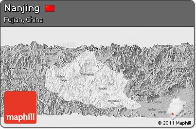 Gray Panoramic Map of Nanjing