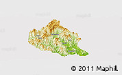 Physical Panoramic Map of Nanjing, cropped outside