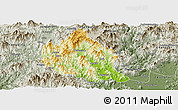 Physical Panoramic Map of Nanjing, semi-desaturated
